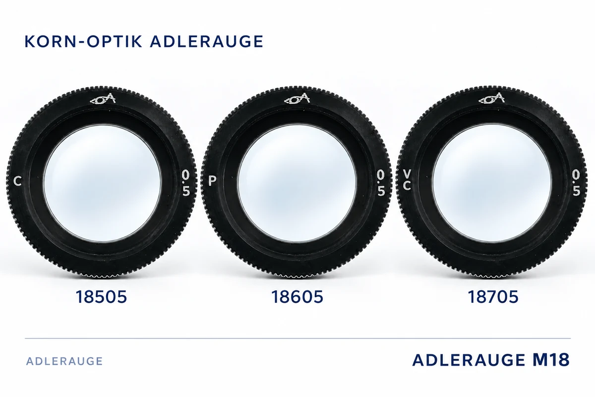 Adlerauge M18: Classic 18505, Premium 18605 und Vision Contrast 18705
