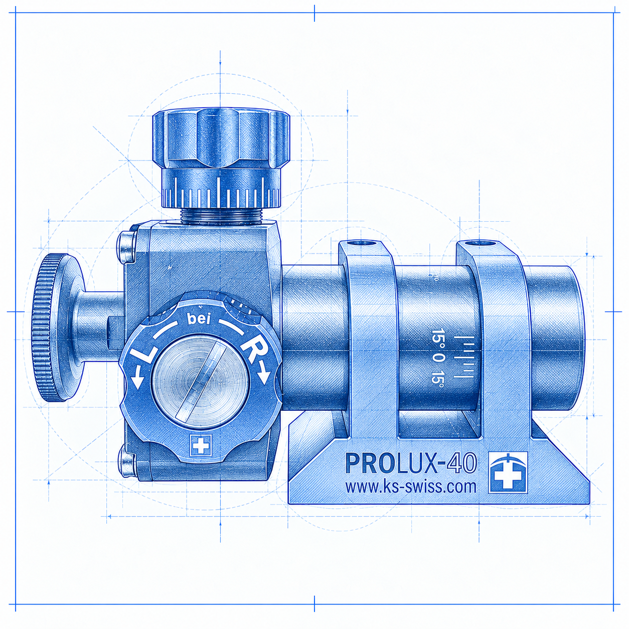 Technische Skizze des Diopters ProLux40